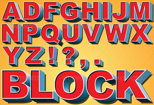 3d block letters