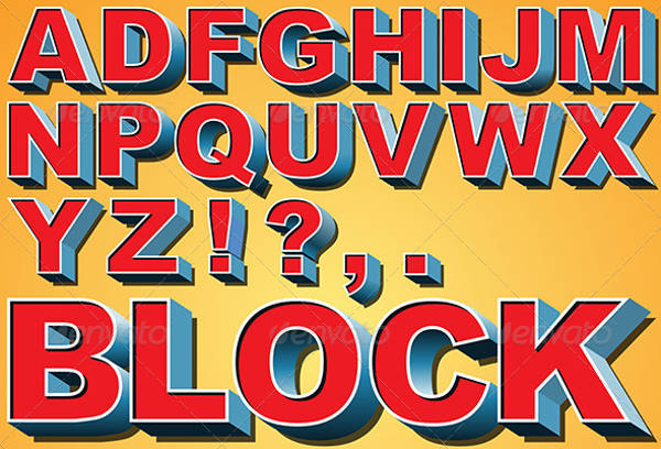 9 printable block letters psd eps free premium templates