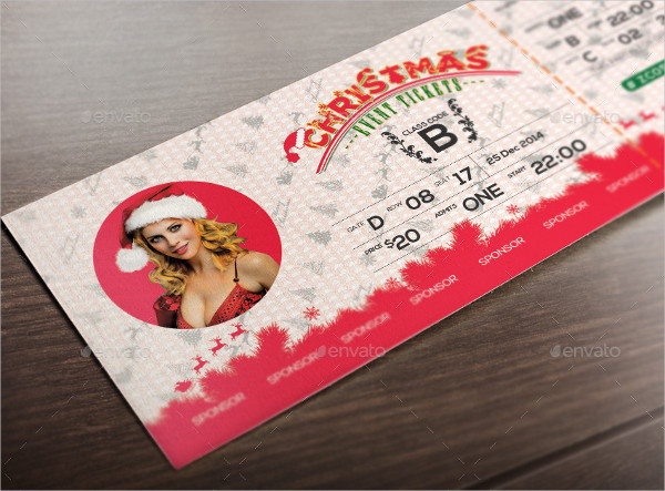 christmas event ticket template