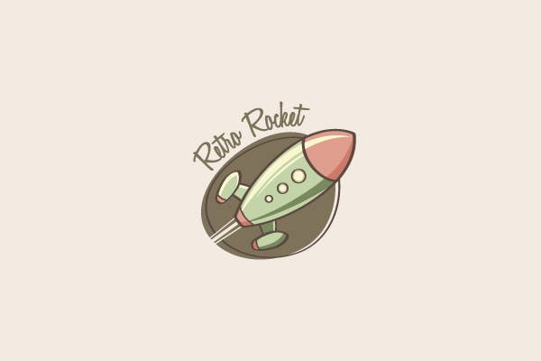 retro rocket logo