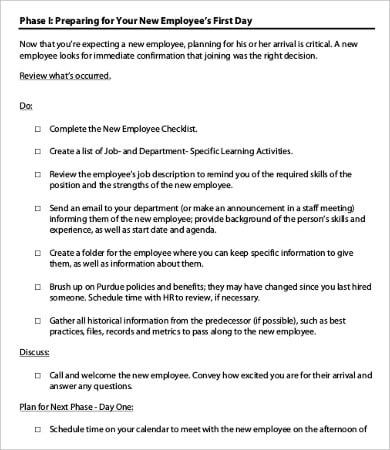 new employee supervisor checklist template