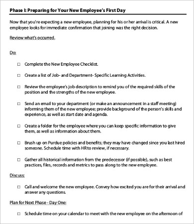 New Employee Checklist Template - 18+ Free Word, PDF Documents Download