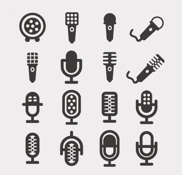 vector microphone icons