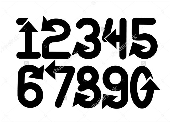 arrow number font