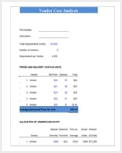 cost analysis template min