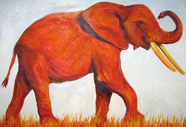 red color elephant