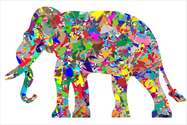 modern art of elephant