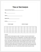 time on task analysis word format min