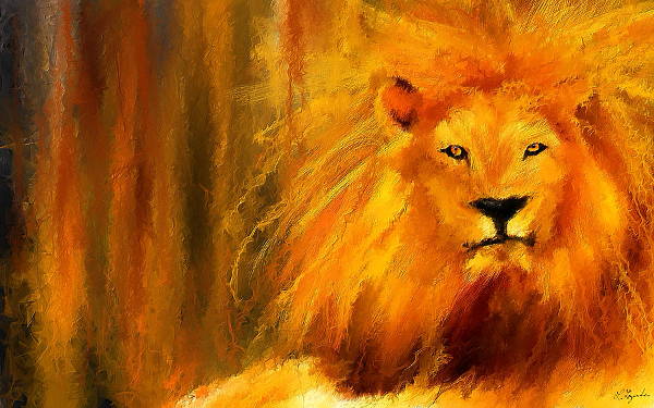 abstract lion art