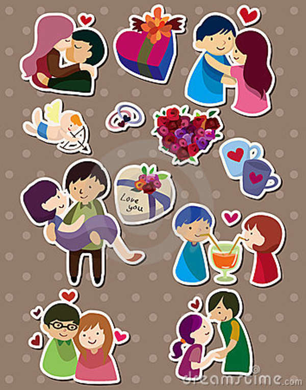 cartoon love stickers