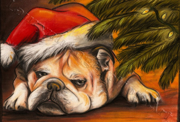 christmas pastel drawing