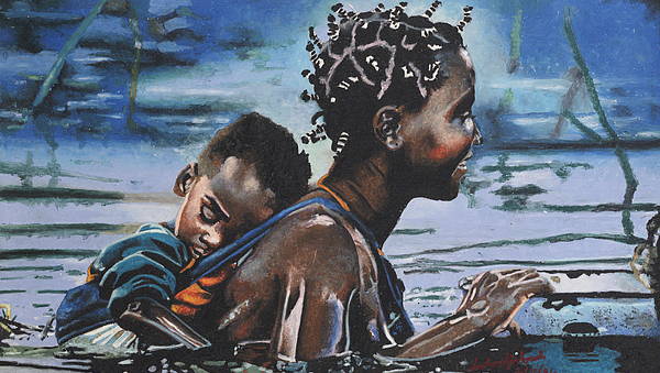 african mother and child paintings