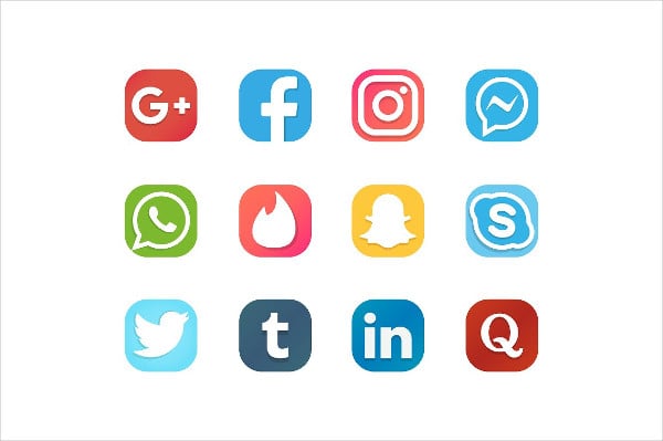 social media flat icons