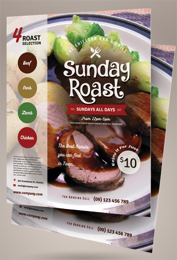 sunday roast flyer template