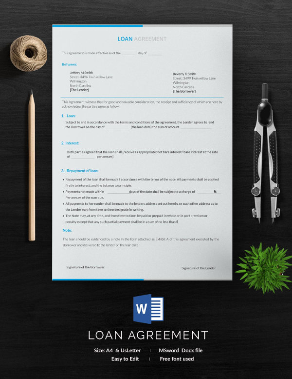 loan agreement template