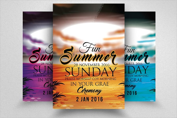 summer sunday party flyer