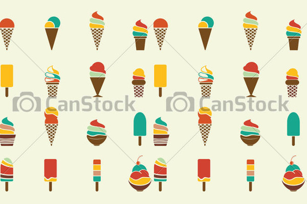vintage ice cream icons