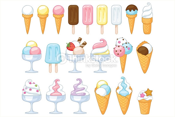 colorful set of ice cream icons