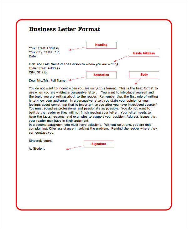 official business letterhead format
