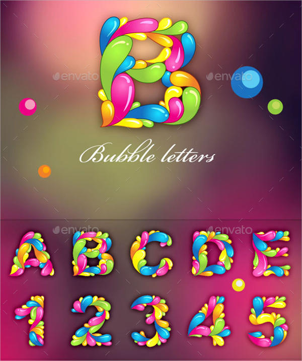 bubble letters and numbers