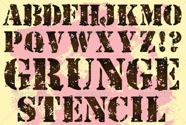 grunge stencil letters