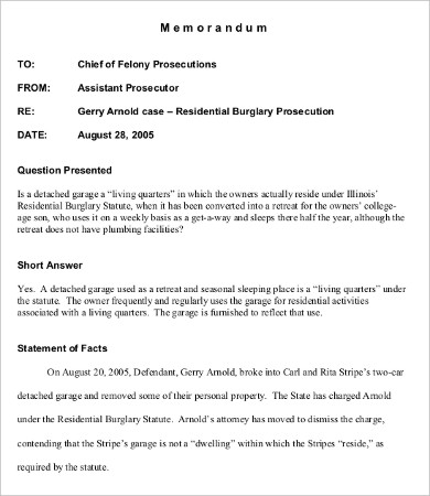 legal business memo template