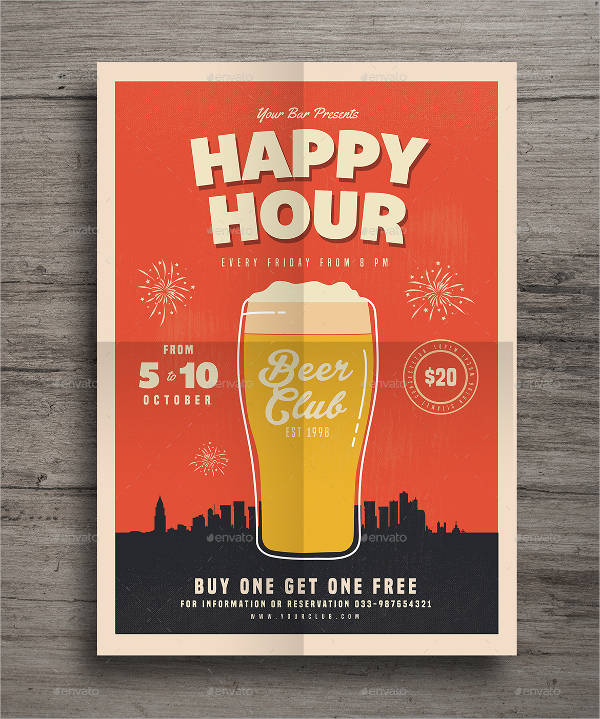 happy hour beer festival flyer