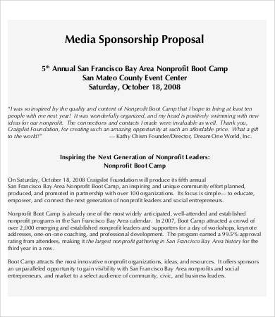 media sponsorship proposal