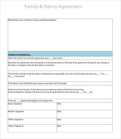 13+ Sample Nanny Contract Templates - Word, Apple Pages, Pdf