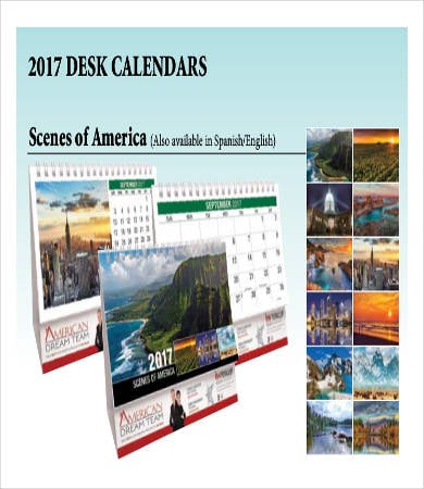 desk calendar template