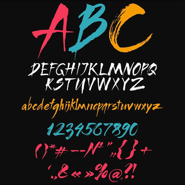 calligraphy alphabet font