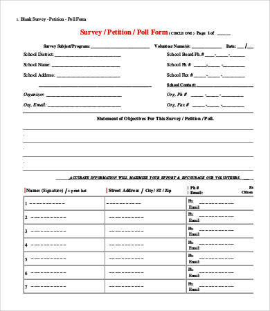 printable blank survey template