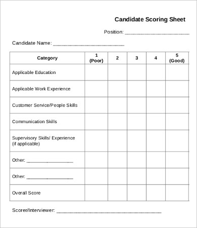 Score Sheet Template - 29+ Free Word, PDF Documents Download