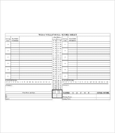 volleyball score sheet template