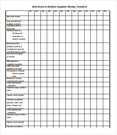 Weekly Checklist Template - 14+ Word, PDF Documents Download