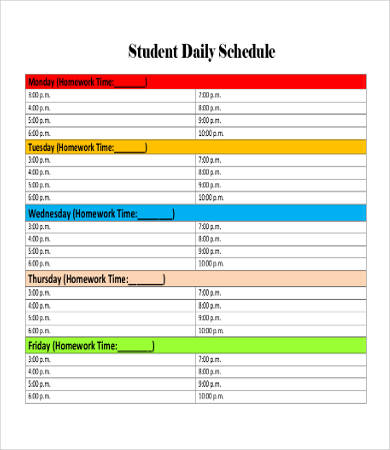 Daily Schedule Template Printable - 10+ Free Word, PDF Documents Download