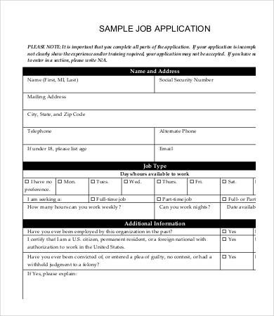Printable Job Application Template 10 Free Word Pdf Documents Download Free Premium Templates