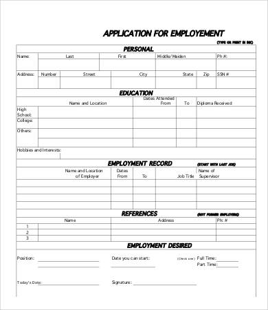 printable job application template 10 free word pdf documents download free premium templates