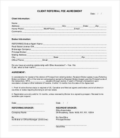 client referral agreement template