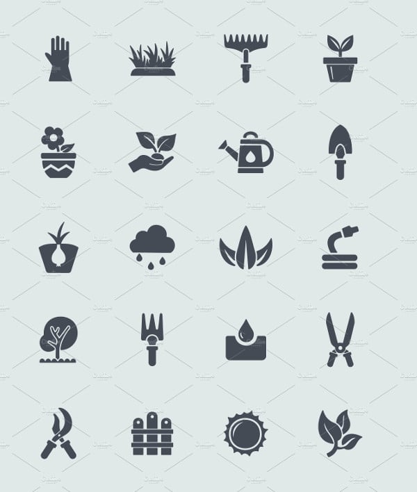 flower and gardening icons