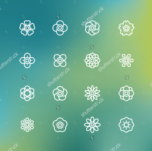 vector flower icons