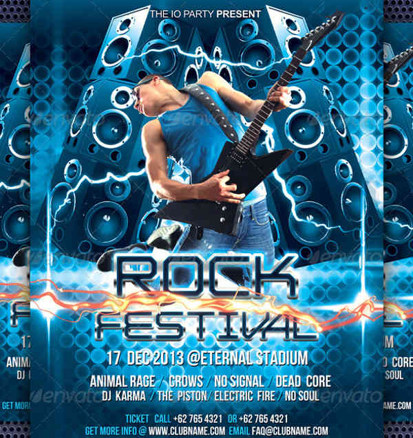 rock music festival flyer