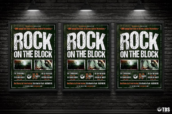 rock festival flyer template