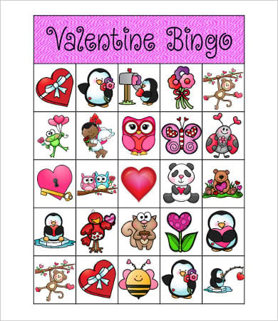 free bingo valentine card