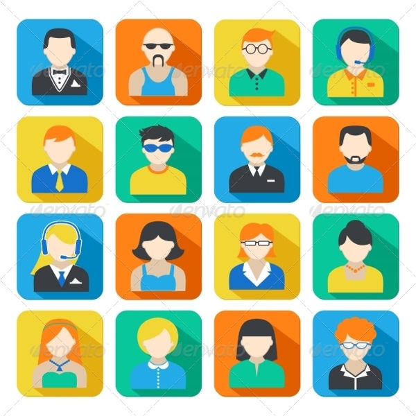 business avatar icons set