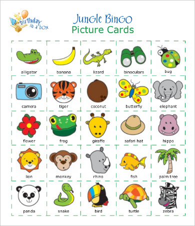 free bingo jungle card