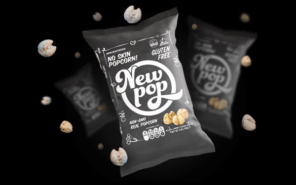 popcorn typography packaging design