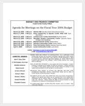 Budget and Finance Committee Meeting Agenda Template