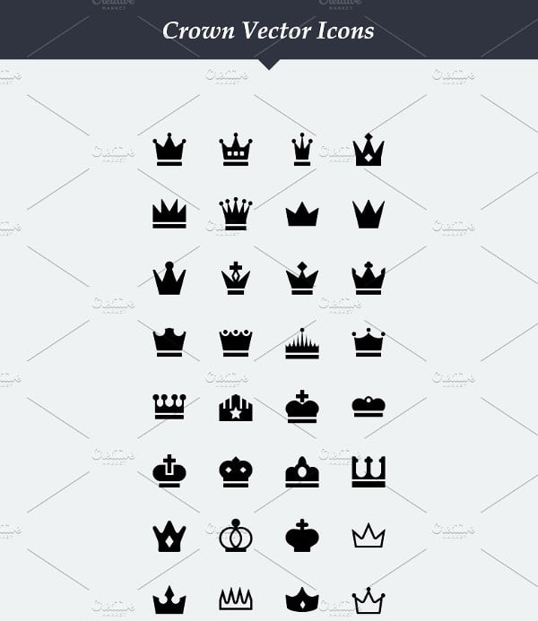 vector crown icons