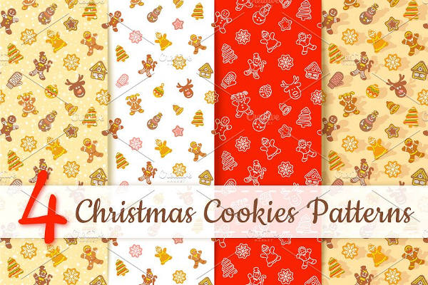 christmas cookies seamless pattern